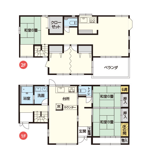 上田市五加松原２世帯住宅間取り
