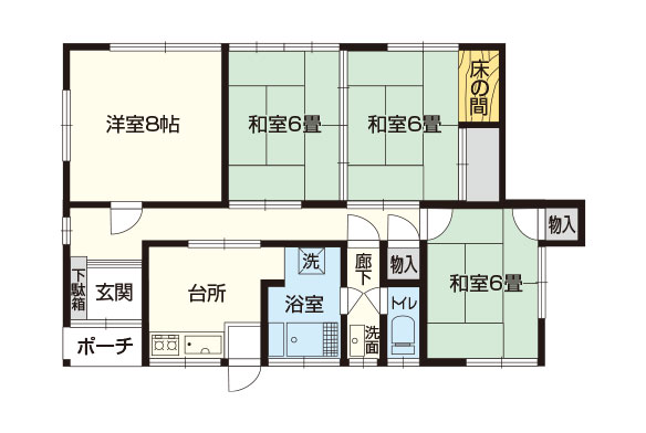 上田市五加松原平家住宅間取り